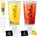 2-Pack 1.5 Gallon Drink Dispensers with Ice Chambers & Fruit Infusers
