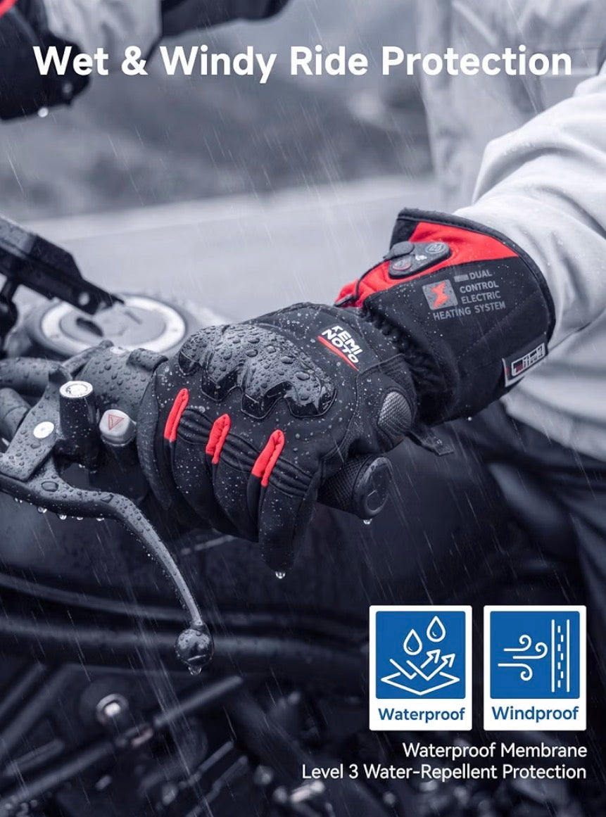 KEMIMOTO Dual-Zone Heated Motorcycle Gloves