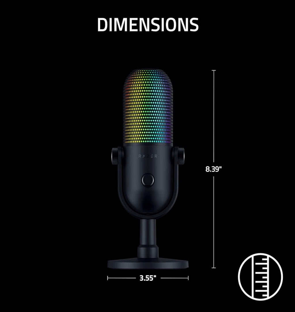 Razer Seiren V3 Chroma 32-Bit DSP USB-C Microphone – Black