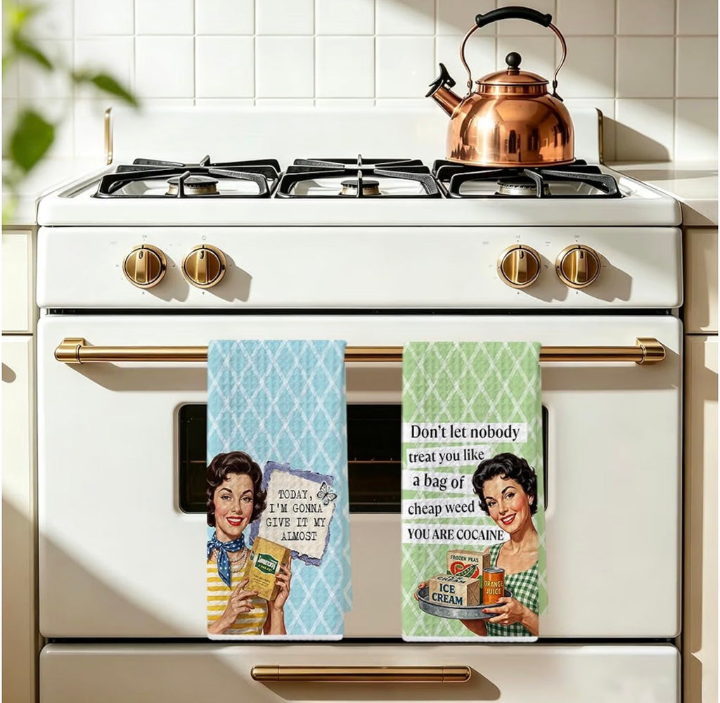 “You Are Cocaine” Funny Kitchen Towel Set – 2 Pack