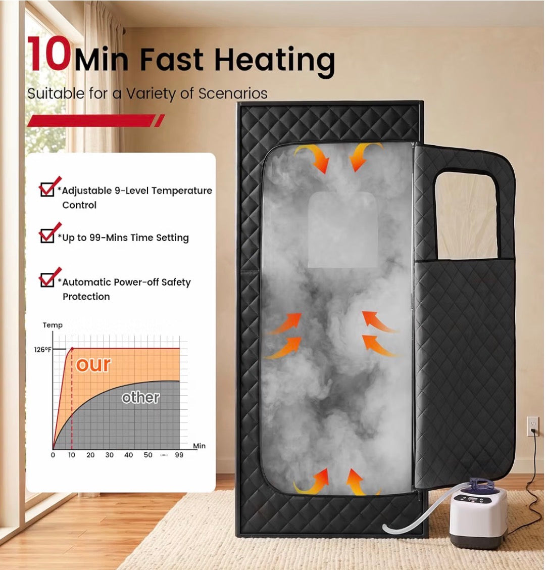 ENHULK Portable Steam Sauna Tent with 3L Steamer, Chair & Remote