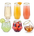 60-Piece Gold-Rim Party Drinkware Set – Tumblers & Champagne Flutes