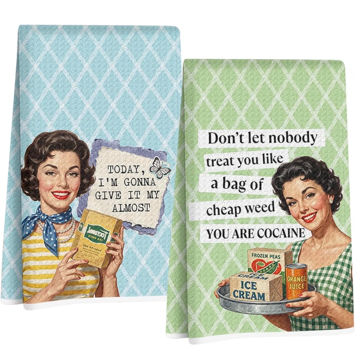 “You Are Cocaine” Funny Kitchen Towel Set – 2 Pack