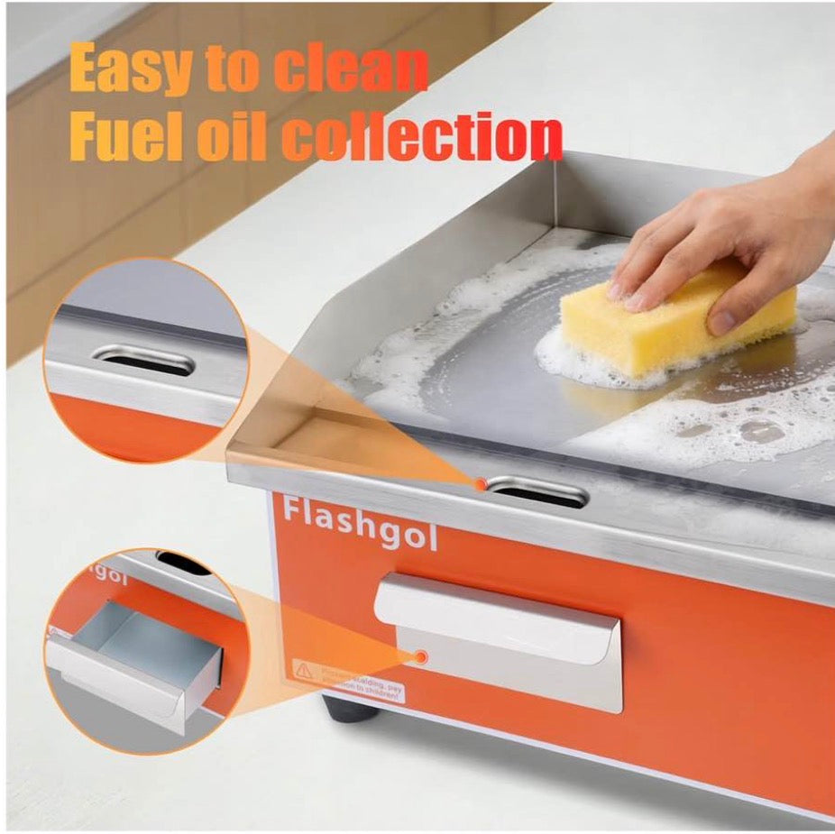21.6” Commercial Stainless Steel Electric Griddle – Adjustable Temperature