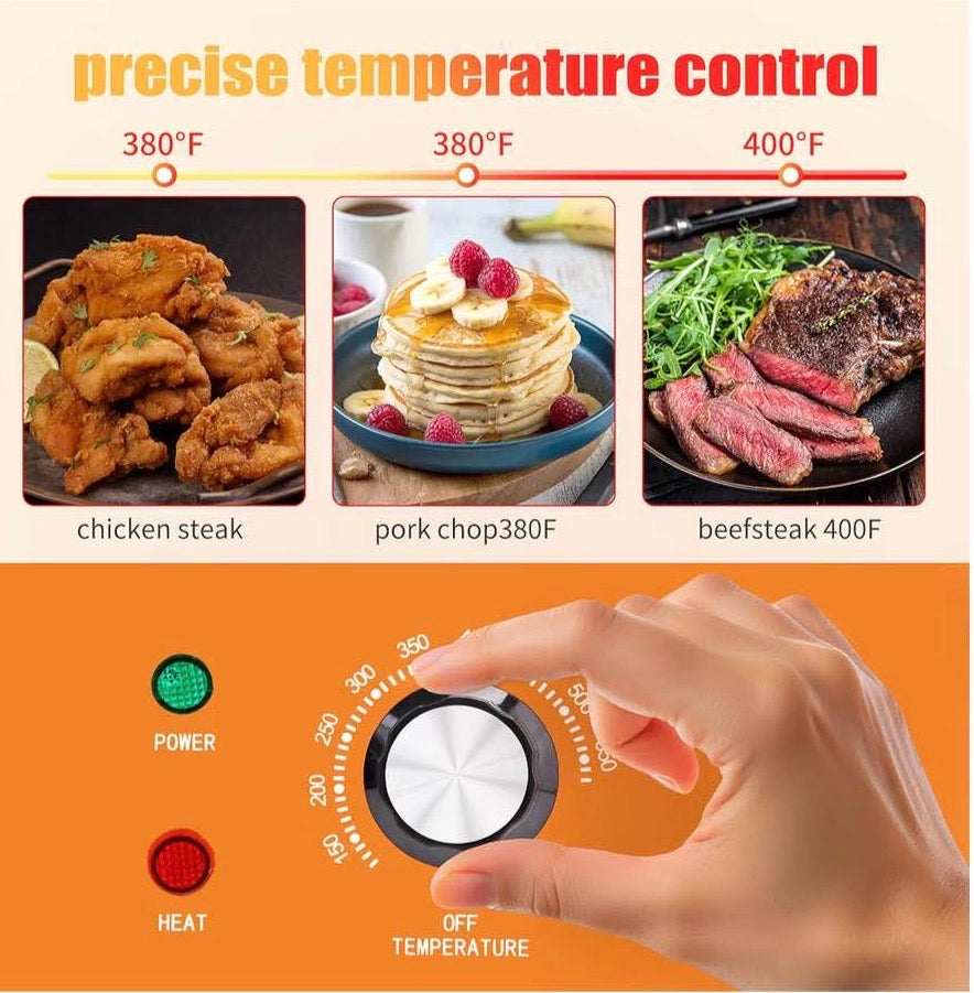 21.6” Commercial Stainless Steel Electric Griddle – Adjustable Temperature