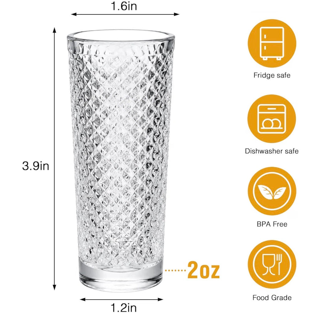 12-Pack 2 oz Heavy-Base Textured Shot Glasses