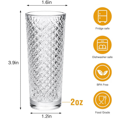 12-Pack 2 oz Heavy-Base Textured Shot Glasses
