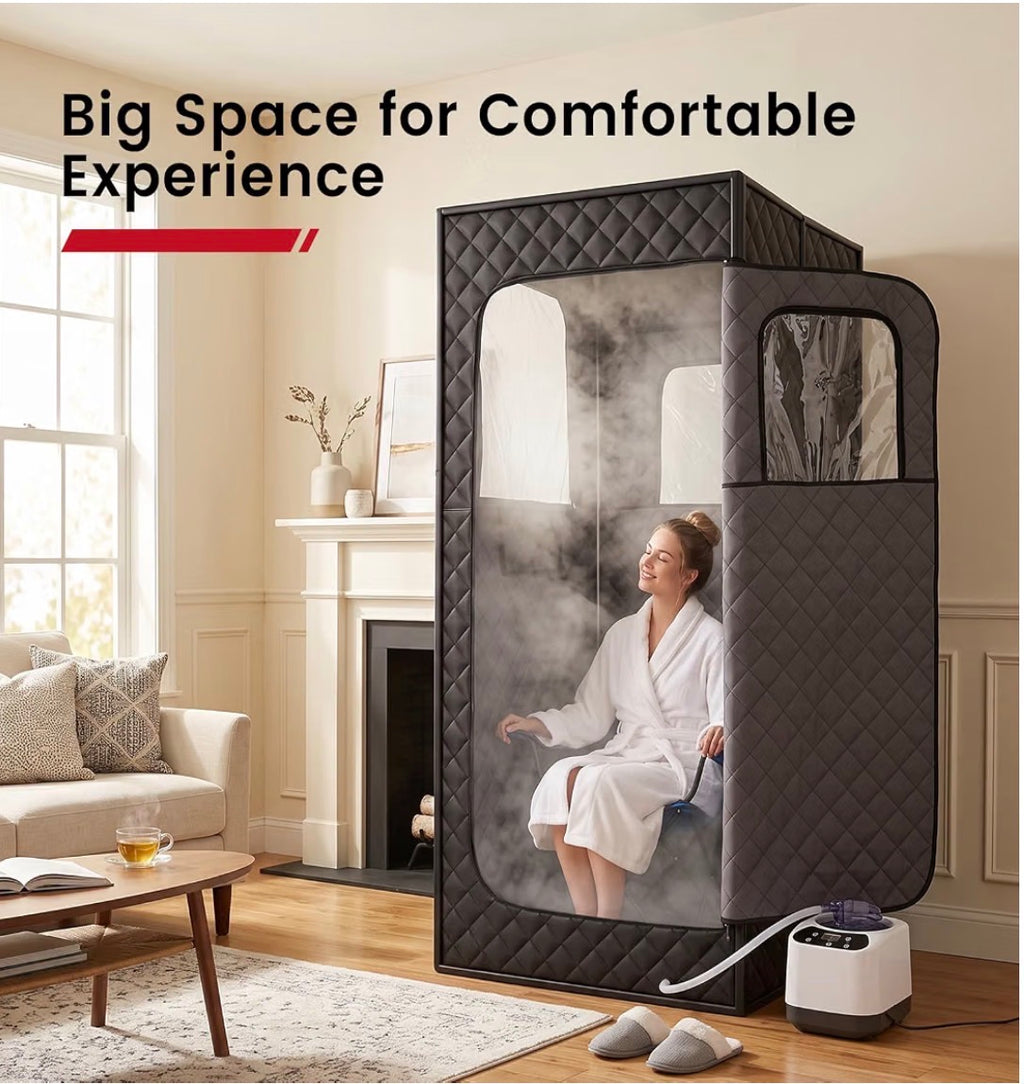 ENHULK Portable Steam Sauna Tent with 3L Steamer, Chair & Remote