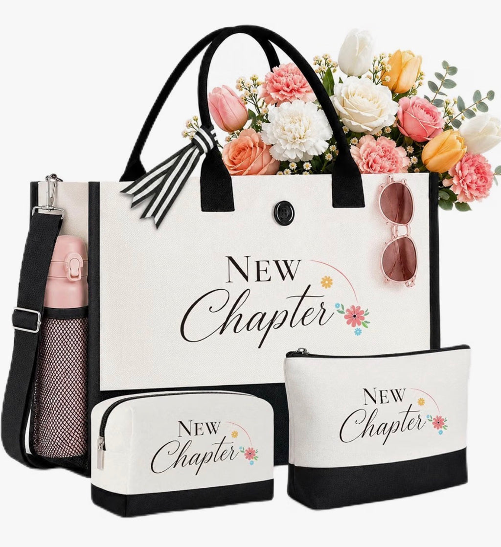 “New Chapter” 3-Piece Tote & Cosmetic Bag Gift Set