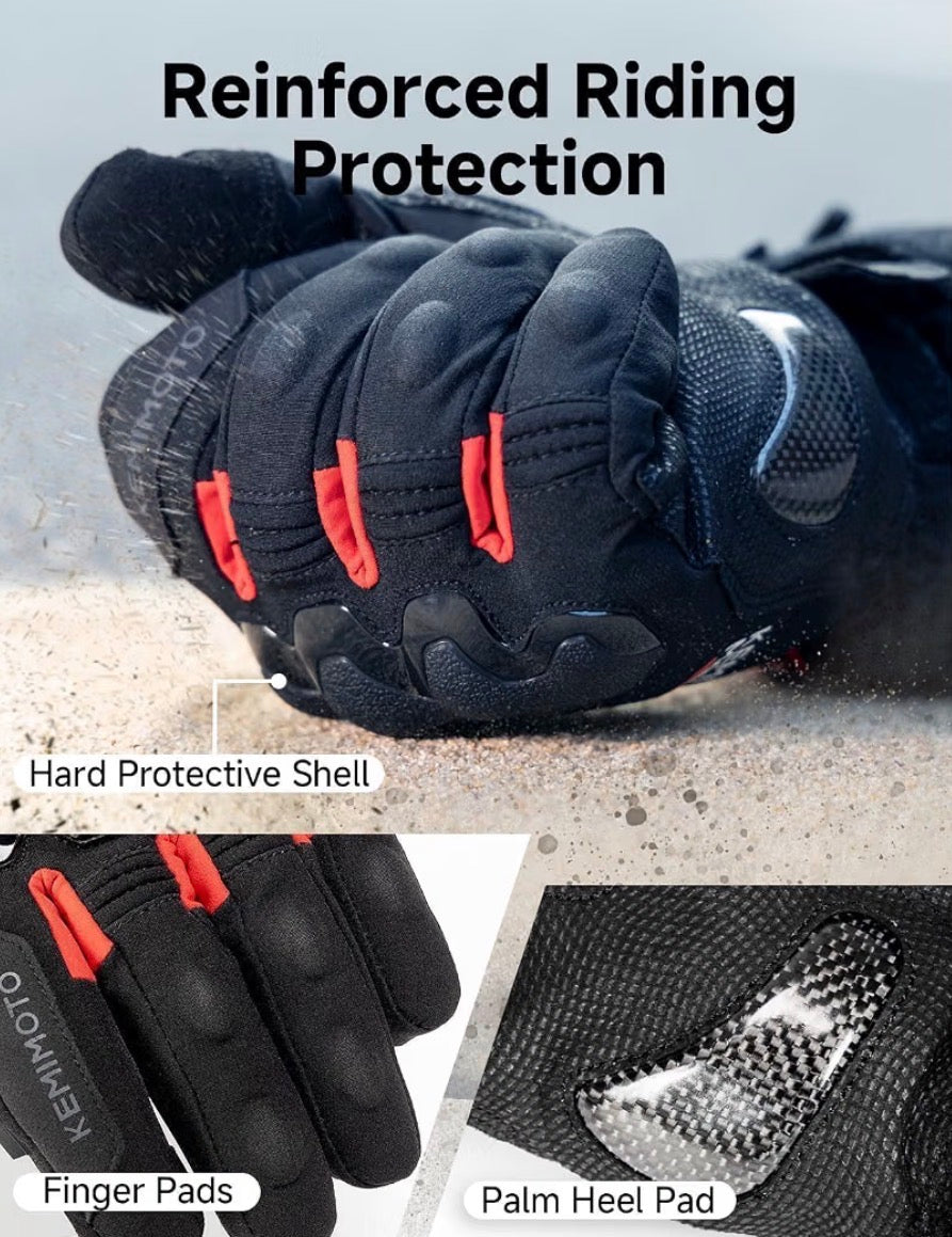 KEMIMOTO Dual-Zone Heated Motorcycle Gloves