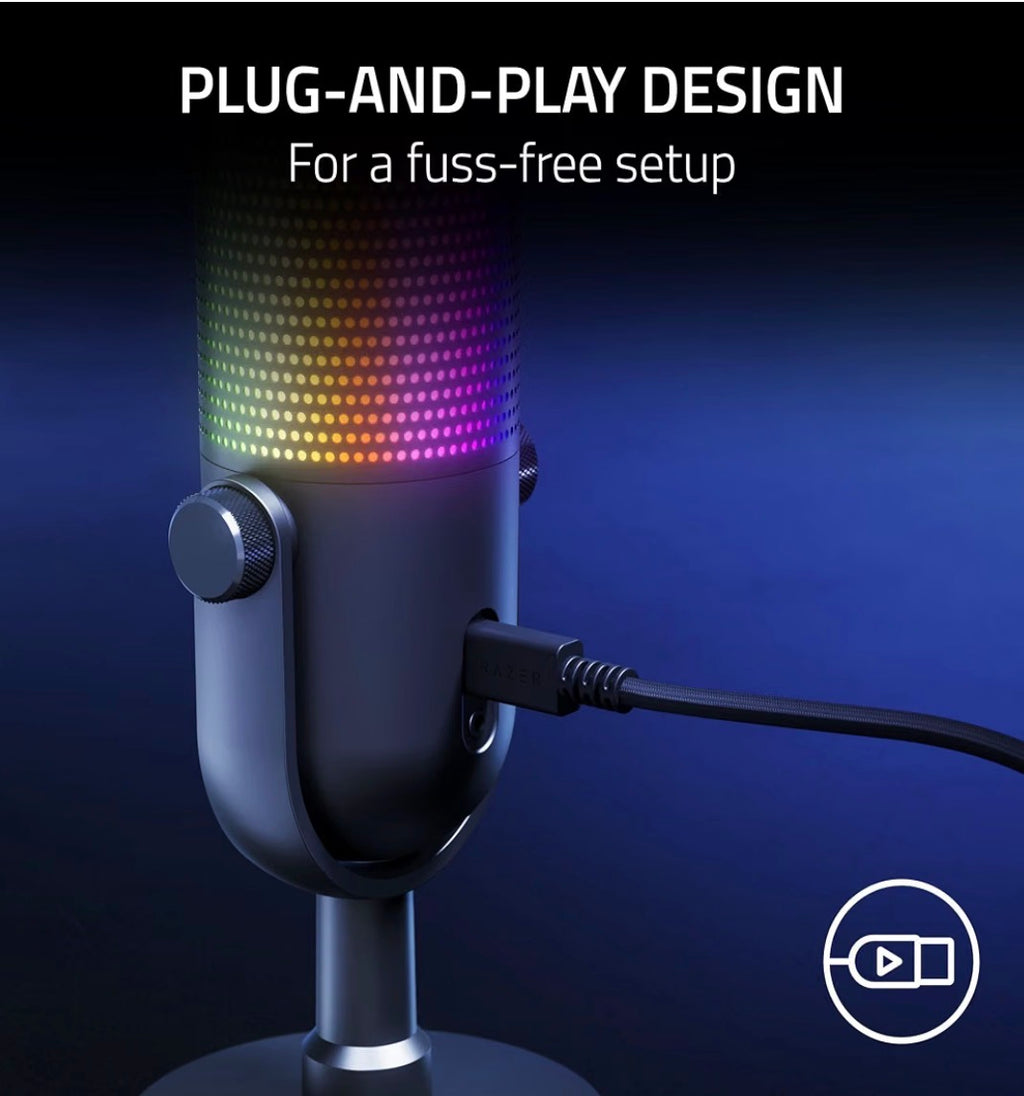 Razer Seiren V3 Chroma 32-Bit DSP USB-C Microphone – Black