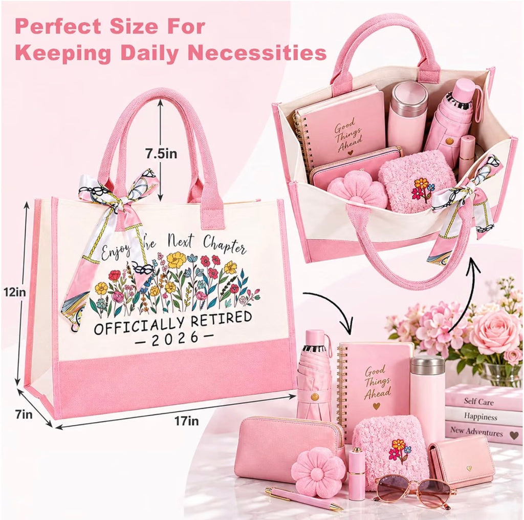 Happy Retirement Gift Set for Her 🌸 | 7-Piece Set