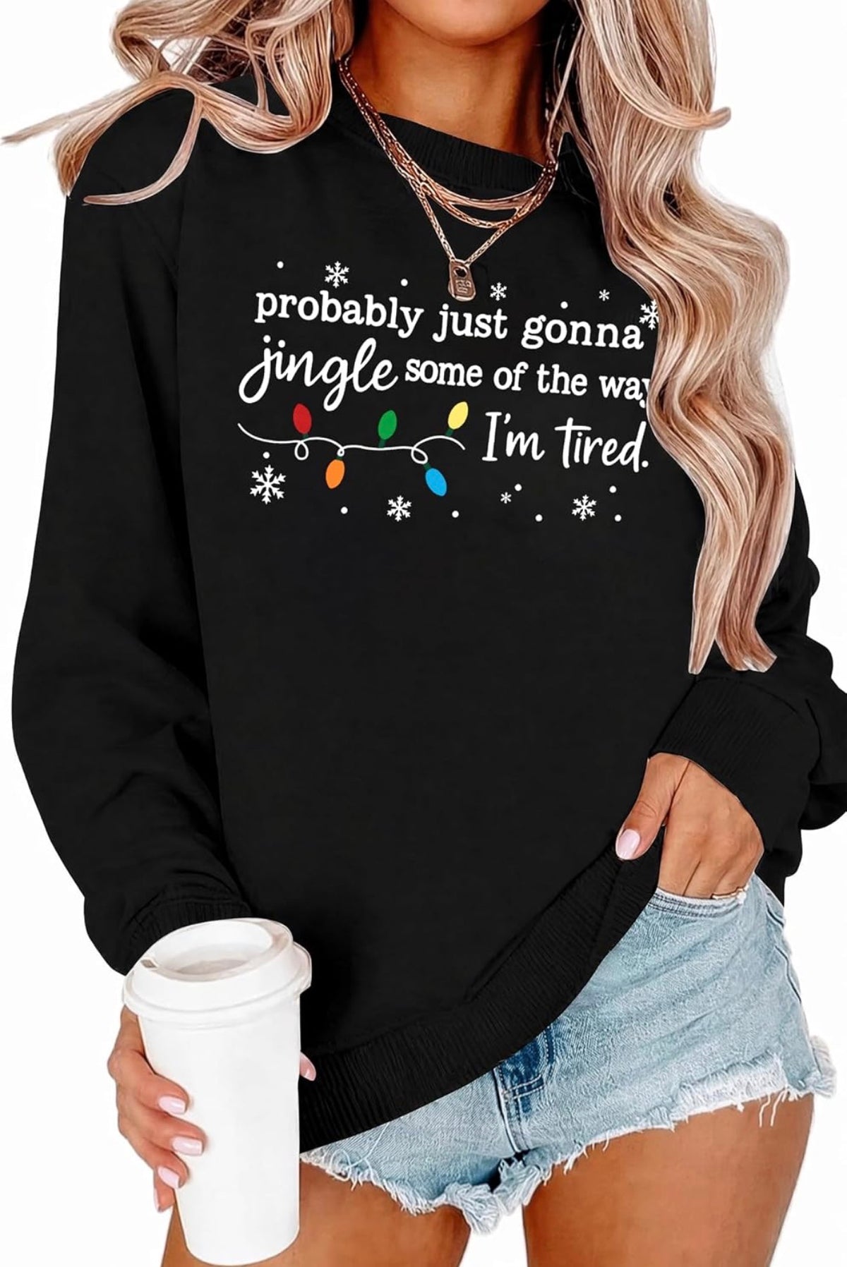 Probably Just Gonna Jingle Some of the Way Christmas Sweatshirt – Black