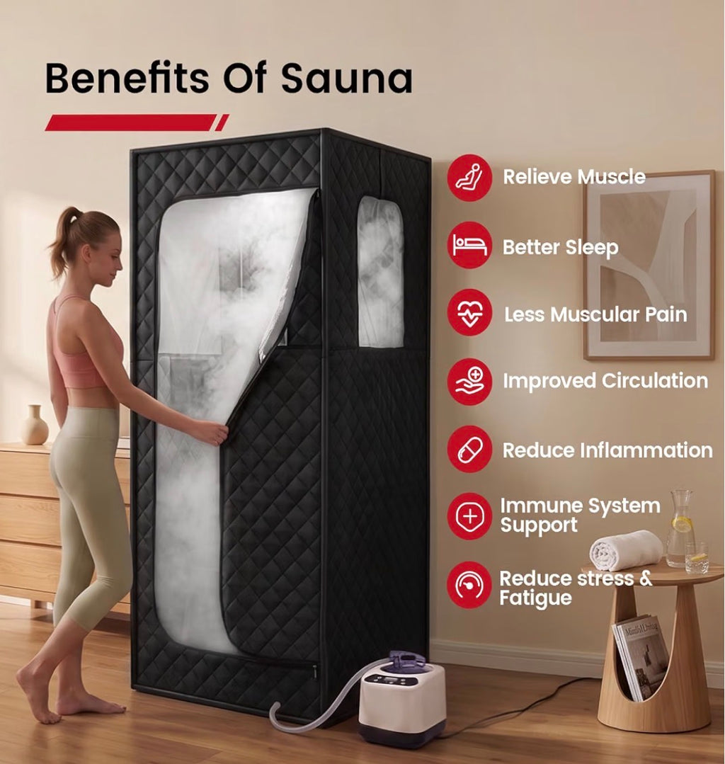 ENHULK Portable Steam Sauna Tent with 3L Steamer, Chair & Remote