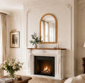 24” × 36” Solid Wood Arched Wall Mirror – Natural Wood