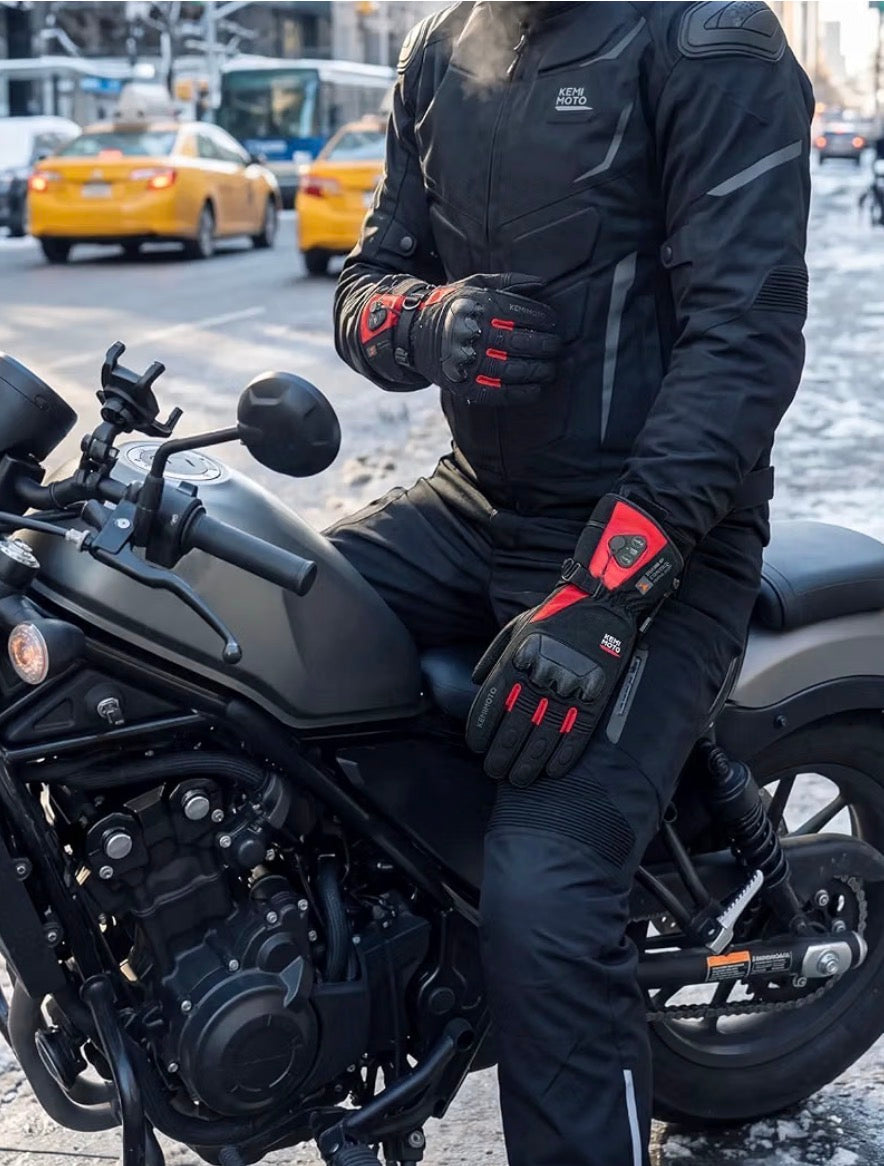 KEMIMOTO Dual-Zone Heated Motorcycle Gloves