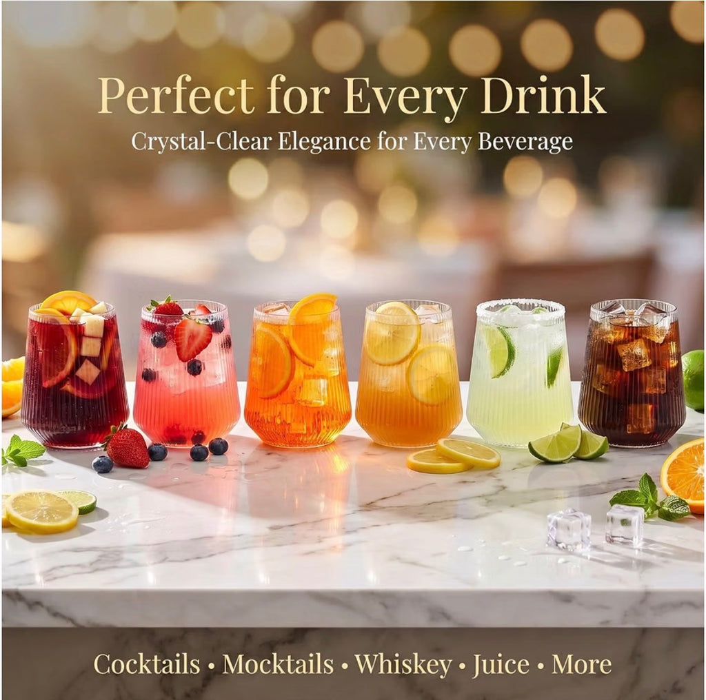 40-Pack Ribbed Plastic Party Tumblers – 13.4 oz