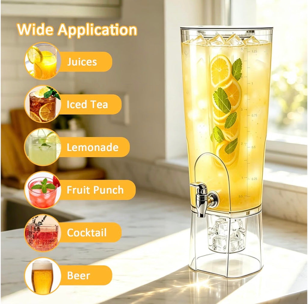 2-Pack 1.5 Gallon Drink Dispensers with Ice Chambers & Fruit Infusers