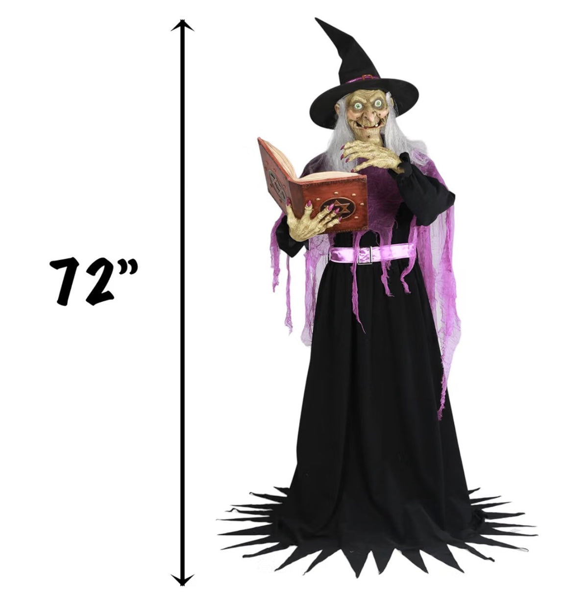 6FT Interactive Talking Witch Animatronic – Halloween Decoration | NEW